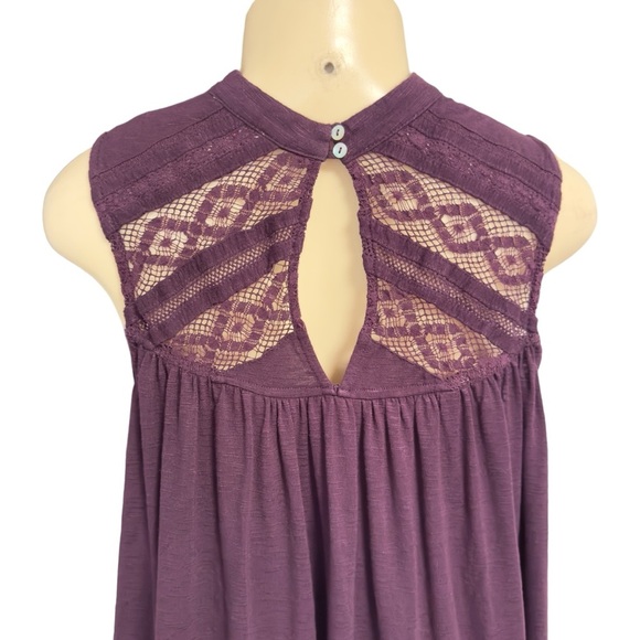 Anthropologie‎ Deletta Plum Purple Lace Detail Tank Top Blouse - Picture 6 of 10